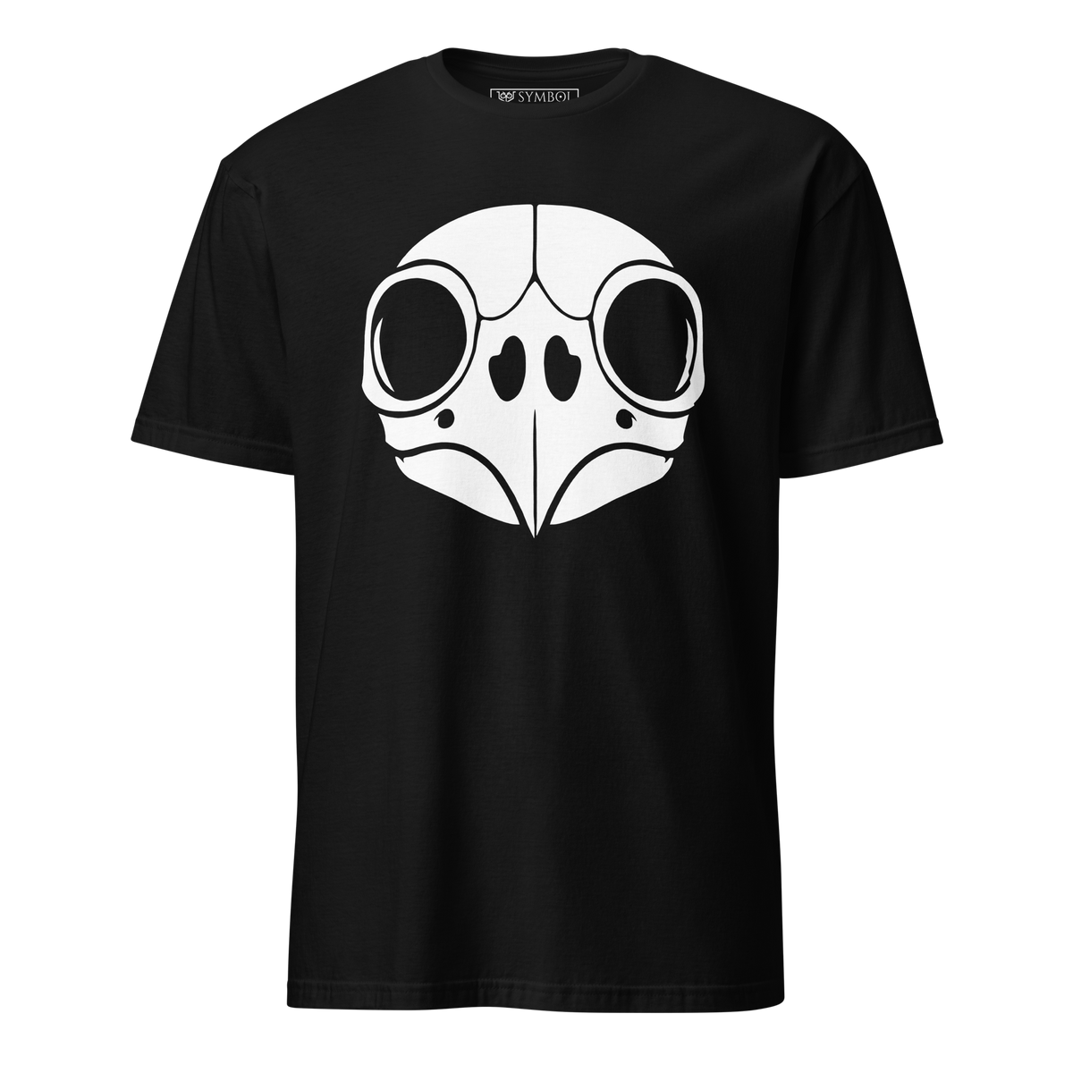 Turtle skull symbol in bold white on gothic black shirt from The Skull Series by Symbol Cult